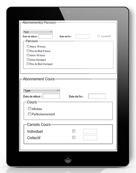 i-golf gestion profile tablette